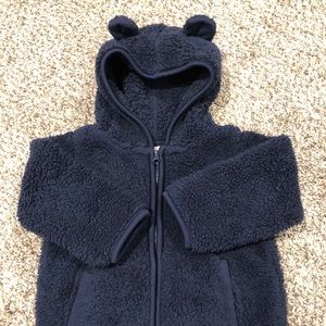 5/$15 Fleece hoodie with ear detail, navy